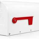 Fumete White Mailboxes for Outside, Metal Mail Box for House Outside, Galvanized Steel Post Mount Rural Mailbox, Standard Size, 20 x 8.7 x 6.7 Inches