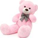 MorisMos Big Pink Teddy Bear, 39 Inch Giant Teddy Bear Stuffed Animals Plush, Soft Large Bears for Girls Girlfriend Birthday Gifts Soft Plush on Baby Shower