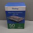 50 Pack (100-Piece) 38 oz Meal Prep Containers Reusable with Lids, Sturdy Leakproof & Food Safe, Microwave, Freezer, Dishwasher Safe Prep Containers, To Go Take Out Plastic Food Storage