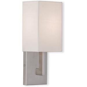 Livex Lighting 51101-91 Transitional One Light Wall Sconce from Hollborn Collection in Pwt, Nckl, B/S, Slvr. Finish, Brushed Nickel