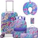 Kids Carry on Luggage Sets 5 Piece Rolling Suitcases for Girls Women with Wheels Toddler Hardshell Suitcase Set Airplane Approved