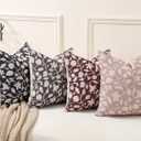 Floral Pillow Covers 20x20, Throw Pillows for Couch, Floral Print Pillow Cover, Decorative Neutral Accent Throw Pillow Covers for Living Room, 2PC, Brown