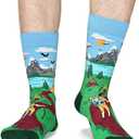 vavcktye Funny Socks Stocking Stuffers for Men Teens Gifts For Christmas Birthday Gifts for Men Dad Boyfriend Son Him (Hiking)