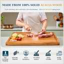 Bearchop Acacia Wood Cutting Boards for Kitchen, [24"x18"x1.25"] Extra Large Cutting Boards with Juice Groove, Handle, Gift Box, Anti Crack/Warp Design Acacia Wood Butcher Block Cutting Board