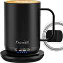 Self Heating Coffee Mug T1-16oz Fast Heating & Ultra Long-Lasting Battery Life, Heated Coffee Mug Up to 149 - Touch & App Controlled Coffee Mug, Birthday Gifts for Women and Men (Black)