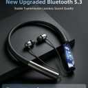 Bluetooth 5.3 Neckband Bluetooth Headphones, Retractable Headphones with IPX5 Sweatproof & Vibration Alert, Stereo Noise Cancelling for Music, Calls, Conference, Videos