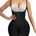 SHAPERX Shapewear for Women Tummy Control Body Shaper Butt Lifter Bodysuit Postpartum Girdles with Adjustable Straps (Black (Zipper)) XL