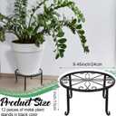Maitys 12 Pack Metal Plant Stands Outdoor Indoor Heavy Duty Flower Potted Holder Anti-Rust Plant Pot Shelf Round Flower Display Rack for Porch Garden(Black)