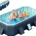 Foldable Pool, Non-Inflatable Swimming Pool for Kids, Adults and Pets, Large Portable Kids Pool for Outdoor Backyard Garden, 116"  65"  22"