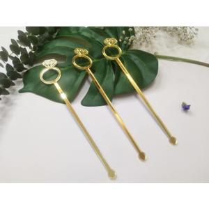Set of 20 Diamond Ring Cocktail Stirrers Swizzle Stir Stick, Stirring Sticks Diamond Ring for Party& Festival Dcor (Gold Mirror)