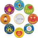 Karenhi 60 Pcs Camping Pins for Kids Bulk 1 Inch I Love Camp Button Outdoors Mini Explorer Pin Halloween DIY Costume Accessories for Camping Party Favors Classroom Home Decoration