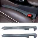 2PCS Car Seat Gap Filler, Leather Auto Seat Gap Plug Stop Things from Dropping, Elastic Crevice Blocker to Fill The Gap Between Seat & Console, Universal Car Accessories (Gray)