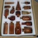 BIGIVACA Set of 30 Amber Glass Bud Vases in Bulk,Small Centerpieces Vases for Wedding Centerpieces,Mini Glass Vintage Vase Flower Vases for Table Decor