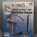 RMS Toilet Safety Frame & Rail - Folding & Portable Bathroom Toilet Safety Rails - Handrail Toilet Bars with Adjustable Height (White)
