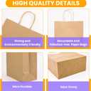 XPCARE Large Brown Paper Bags, 200 Packs 10x5x13 Inch Gift Bags with Handles Bulk Paper Bag with Handles Retail Kraft Paper Bag Brown Gift Bags for Wedding Party Shopping