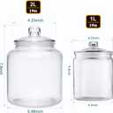 Salzesfalls Glass Storage Containers,Clear Glass Jar with Lid, for Pantry - Flour, Coffee bean, Cookies, Pasta, Candy, Set of 4