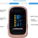 Oxygen Saturation Monitor, Wrinery Premium Pulse Oximeter Fingertip, Oxygen Monitor, O2 Saturation Monitor, OLED Portable Oximetry with Batteries, Lanyard (Rose gold-Royal black)
