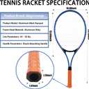 Magicorange Tennis Rackets for Adults 2 Players Recreational Tennis Racquet Set for Beginners and Professional with 4 Tennis Balls, 3 Overgrips, 1 Bag, 27"