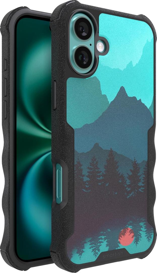 Smartish® iPhone 16 Plus Protective Magnetic Case - Gripzilla Compatible with MagSafe [Rugged + Tough] Heavy Duty Armor Slim Cover w/Drop Tested Protection for Apple iPhone 16 Plus - Moving Mountains