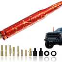 Red Colorful Bullet Antenna Replacement for Ford RAM GMC | Red starry sky bullet antenna adds a unique truck style. Compatible with Ford, RAM and GMC pickup trucks for easy replacement