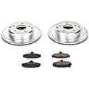 Power Stop K2600 Performance Brake Upgrade Kit; Rear; Incl. Silver Zinc Plated Cross-Drilled And Slotted Rotors w/Z16 Ceramic Scorched Brake Pads;