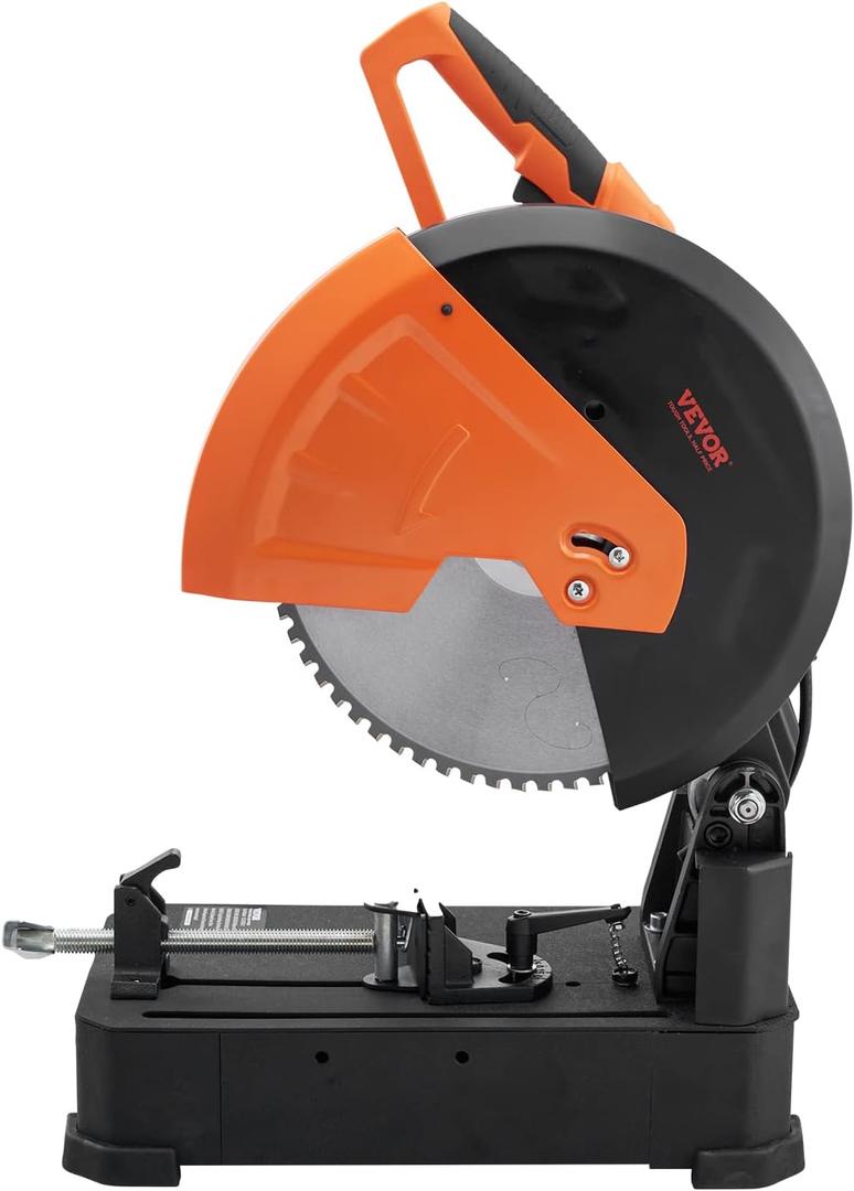 VEVOR Chop Saw, 14''/355mm Blade Diameter Cut Off Saw, 2800W 1200RPM Steel Cutting Machine, 0-45 Adjustable Dry Cut Chop Saw, Miter Saw for Cold Cut Saw for Steel/Iron/Aluminum, Black