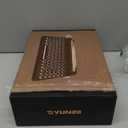 YUNZII QL75 Wireless Typewriter Hot Swap Retro Mechanical Keyboard,Punk Round Keycaps,RGB Backlit QMK/VIA Programmable, MultiDevice Keyboard with 2.4GHz/TypeC/BT5.0 (Wood, Onyx Switch)