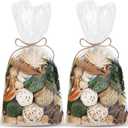 Nuanchu 2 Pack Decorative Balls Potpourri Bowl Filler Decor Natural Vase Bowl Filler Assorted Spherical Rattan Twigs Wicker Balls for Home Decor Centerpiece, No Scent(Green Series,Simple Style)