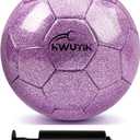 Size 3 4 5 Glitter Pink Gold Purple Soccer Ball with Pump Youth Toddler Soccer Ball for Kids Aged 4-6 6-8 8-12 Training Ball for Teens Boys Girls
