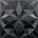 Art3d Floral Decorative PVC Ceiling Tiles, 24 x 24 in, 12-Pack, Black