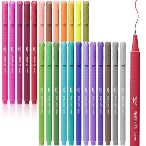 Mr. Pen- Colored Fineliner Pens, 24 Pack, 0.4mm, Ergonomic Triangular Barrels, Smooth Writing Pens for Journaling, Note-Taking, Coloring, Sketching, Planning & Art Projects, Set of 2