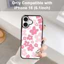 FANXI Pink Flower Phone Case Compatible with iPhone 16 6.1 Inch - Shockproof Protective TPU Cute Pink Floral iPhone Case Designed for iPhone 16 Case for Men Girls Women Boys (Bloom)