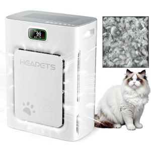 Pet Air Purifier for Home Large Room 2500 sq ft, H13 HEPA Washable Double-Sided Filter,Air Cleaner for Pet Hair Dander Odor Allergies Pollutant Smoke Dust,PM2.5 Air Quality Monitor,Auto Mode,P358 Grey