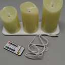 5plots Rechargeable Flameless Candles, Battery Operated LED Candles, Electric Candles with Remote and Timers, Wax-Like Plastic, Ivory, 3Pack, 3" x 4"5" 6", for Home Decor