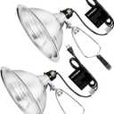 VIVOSUN Clamp Lamp Light with Detachable 8.5 Inch Aluminum Reflector up to 150 Watt E26 Socket (No Bulb Included), 6 Feet Cord, UL Listed, Pack of 2