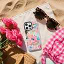 for iPhone 13 Pro Max Case, Coastal Life Pattern with Tropical Collage, Military-Grade Drop Protection, Pink Paradise Soft Slim TPU Protective Cover with Camera Protection for Women & Girls