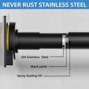 CorkLatta Matte Black Shower Curtain Rod,1 Inch Diameter Stainless Steel Adjustable Spring Tension Rods 32 to 68",with Holders,Anti-Slip,Curtain Rods No Drilling(1 Pack)