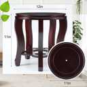 Colingmill 11 Inch Wooden Oriental Plant Stand Chinese Vase Pot Display Stand Round Asian Style Wood Tall Planter Display Fishbowl Fish Tank Traditional Base for Home Indoor Outdoor Decoration