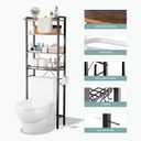 GRUSIGN Over-The-Toilet Storage Shelf, 4-Tier Bathroom Organizer Shelf, Freestanding Space Saver Shelves Over Toilet with Adjustable Shelf for Bathroom, Brown
