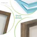 FrameWorks 16x20 Driftwood Wooden Shadow Box Frame Soft Felt Back, Tempered Glass, and Included Elegant White Ball Push Pins