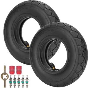 RUTU 2 Pack 2.50-4" 8.5" Replacement Tire + Inner Tube with TR87 Bent Valve Stem for Electric Wheelchairs Pneumatic Hand Truck Utility Cart Lawn Mowers Wheelbarrows Dollies Scooters
