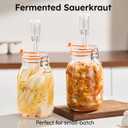 JILLMO Fermentation Jar, 1.8 Liters Glass Fermenting Kit for Making Sauerkraut, Hot Sauce, Mead, Cider and More, Pack of 2