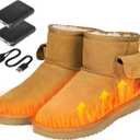 Heated Boots for Women & Men, Waterproof Winter Heated Shoes with 5000mAh Rechargeable Battery, 3-Level Warming, Electric Foot Warmer for Indoor & Outdoor Use, Heated Slippers for Woman (M6 /W7.5)