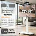 Swivel Rolling TV Stand with Power Outlet for 30-80 inch TVs up to 110 lbs