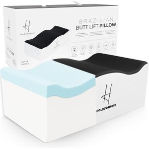Holocomfort BBL Pillow After Surgery for Butt - Large Size, Ultra Comfort, Max Support, Luxury Recovery Pillow - Soft Memory Foam Booty Sitting Pillow for Driving