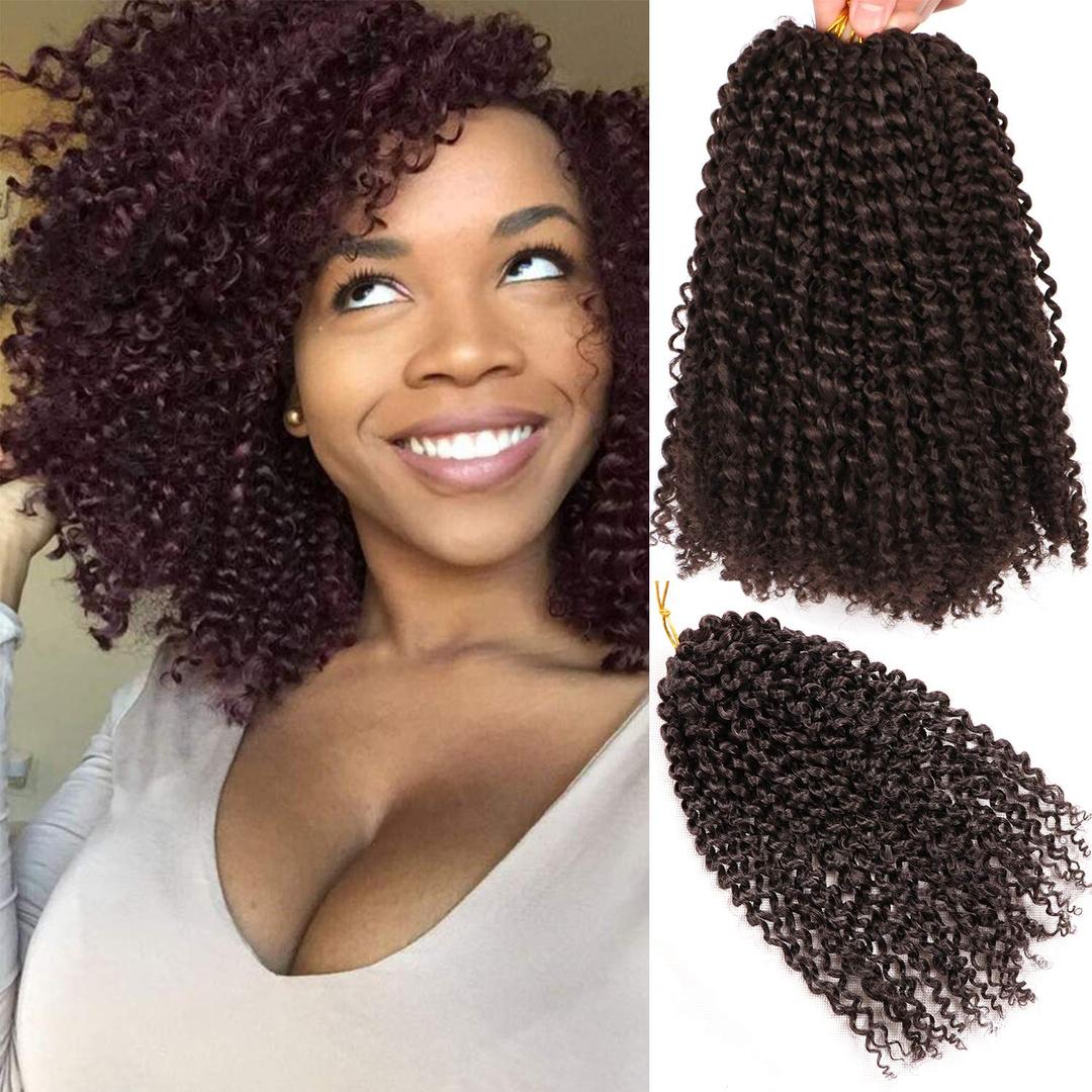 10 Inch Short Passion Twist Hair 8 Bundles Kinky Curly Crochet Hair for Black Women Curly Braiding Hair Crochet Braids Hair (8Bundles10 Inch, 4#)