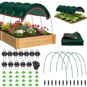 Uyittour Garden Shade Kit 78.7"x39.4", 70% Green Shade Cloth with Hoops for Plants, Raised Garden Bed Shade Cover for Heat Protection, Sun Shade for Outdoor Vegetables, Flowers & Greenhouse