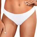 Tempt Me Women Low Rise Bikini Bottoms - Moderate Coverage Bathing Suit Bottoms Low Waisted Swimsuit Bottoms Brief 2025 (X-Small, White)