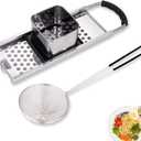 Premium Grade Stainless Steel Spaetzle Maker Widen Plastic Handle with Skimmer Spider Strainer Homemade Egg Noodle Dumpling Perfect Sized for pots and Pans Making Tool