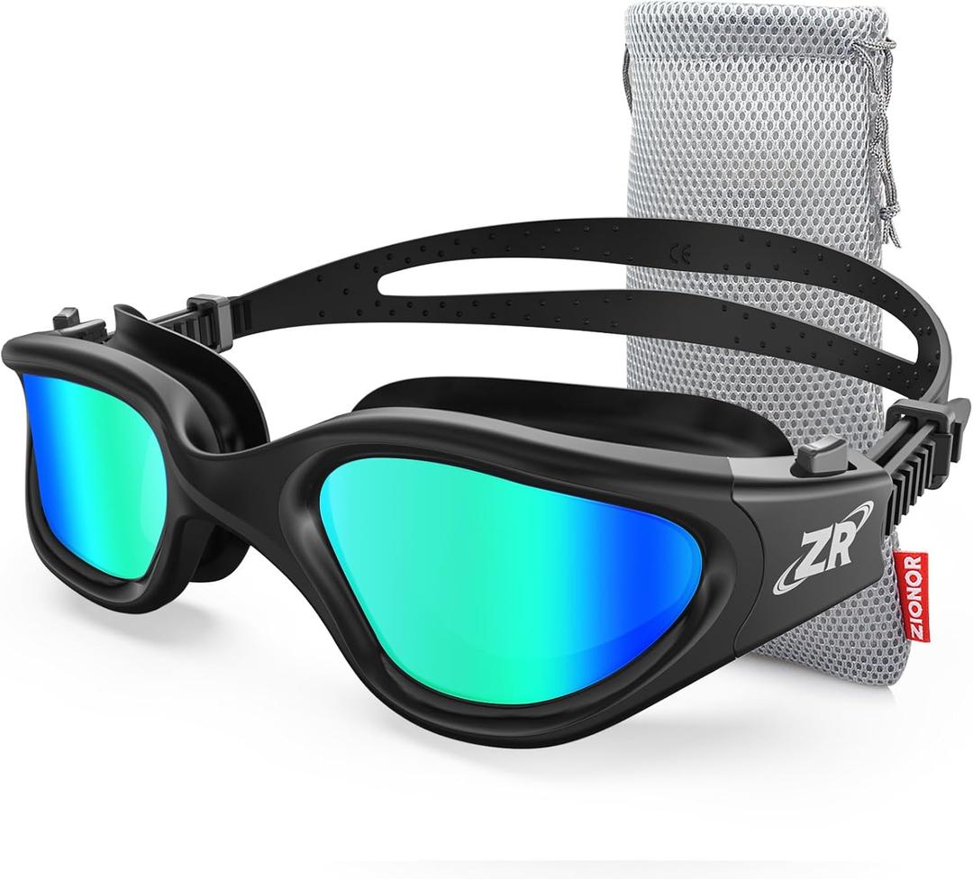 ZIONOR Swim Goggles, Upgraded G1 Polarized Swimming Goggles Anti-Fog for Adult Men Women (Black)